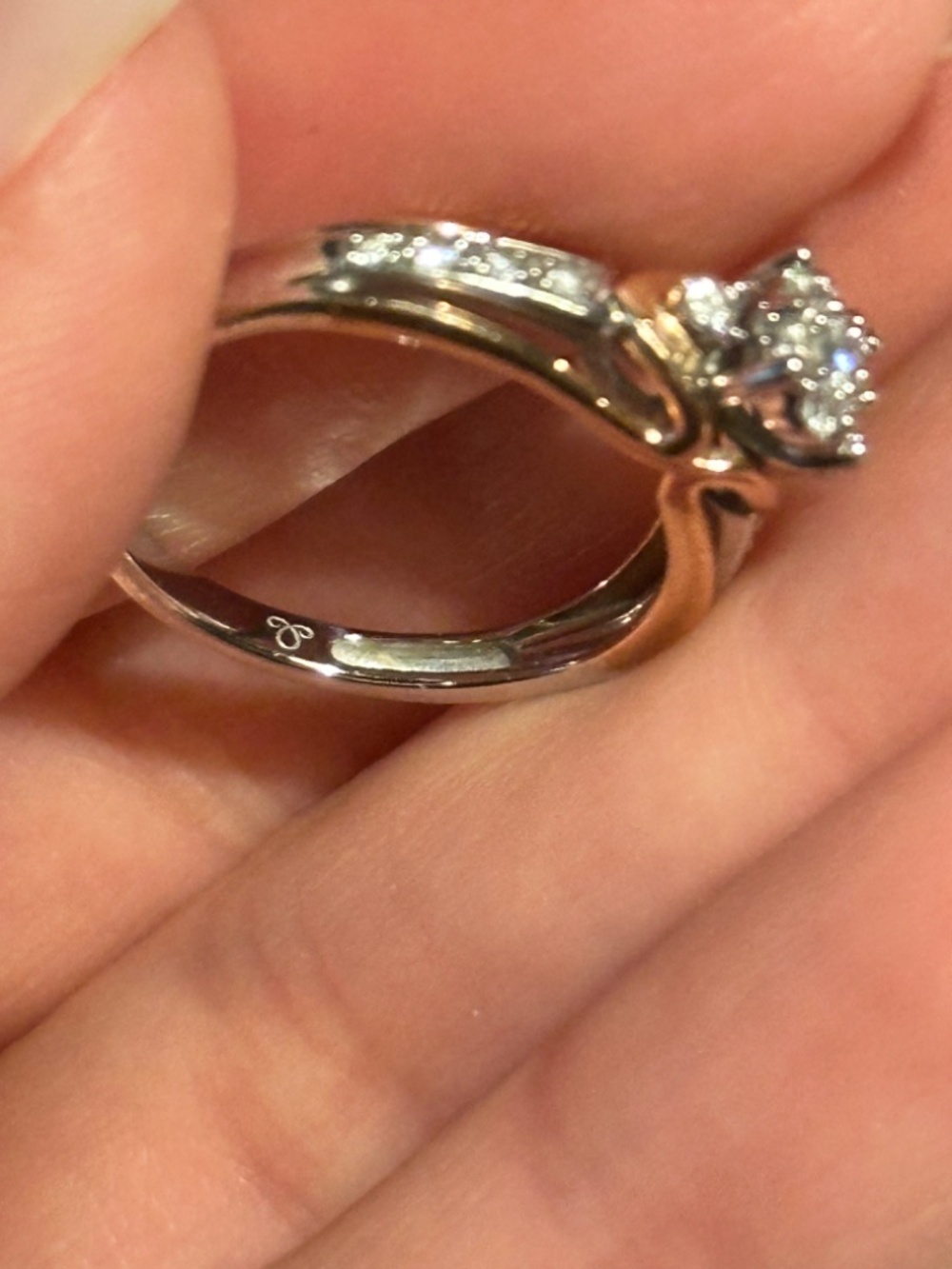 Zales Diamond Ring + Pandora Ring - Picture 7 of 8